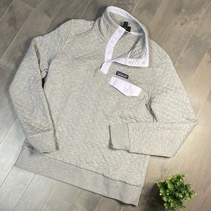 Patagonia Snap T Quilted Pullover Sweater Grey and Lilac